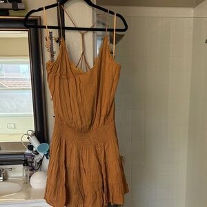 Mustard Seed Warm Mustard Strappy Y Back Dress